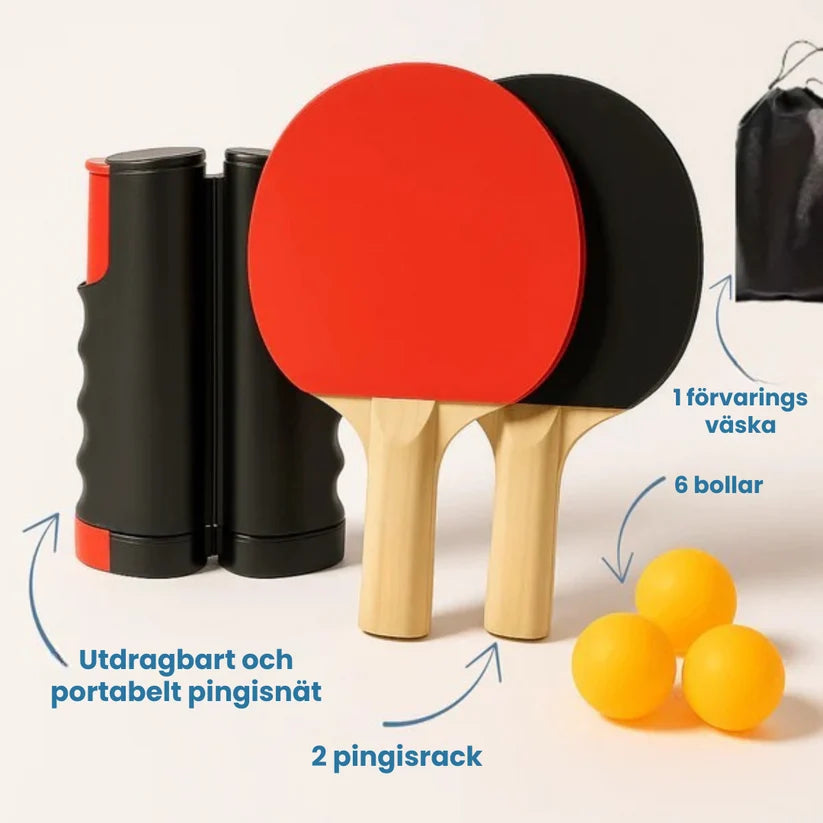 Portabelt Ping Pong Set