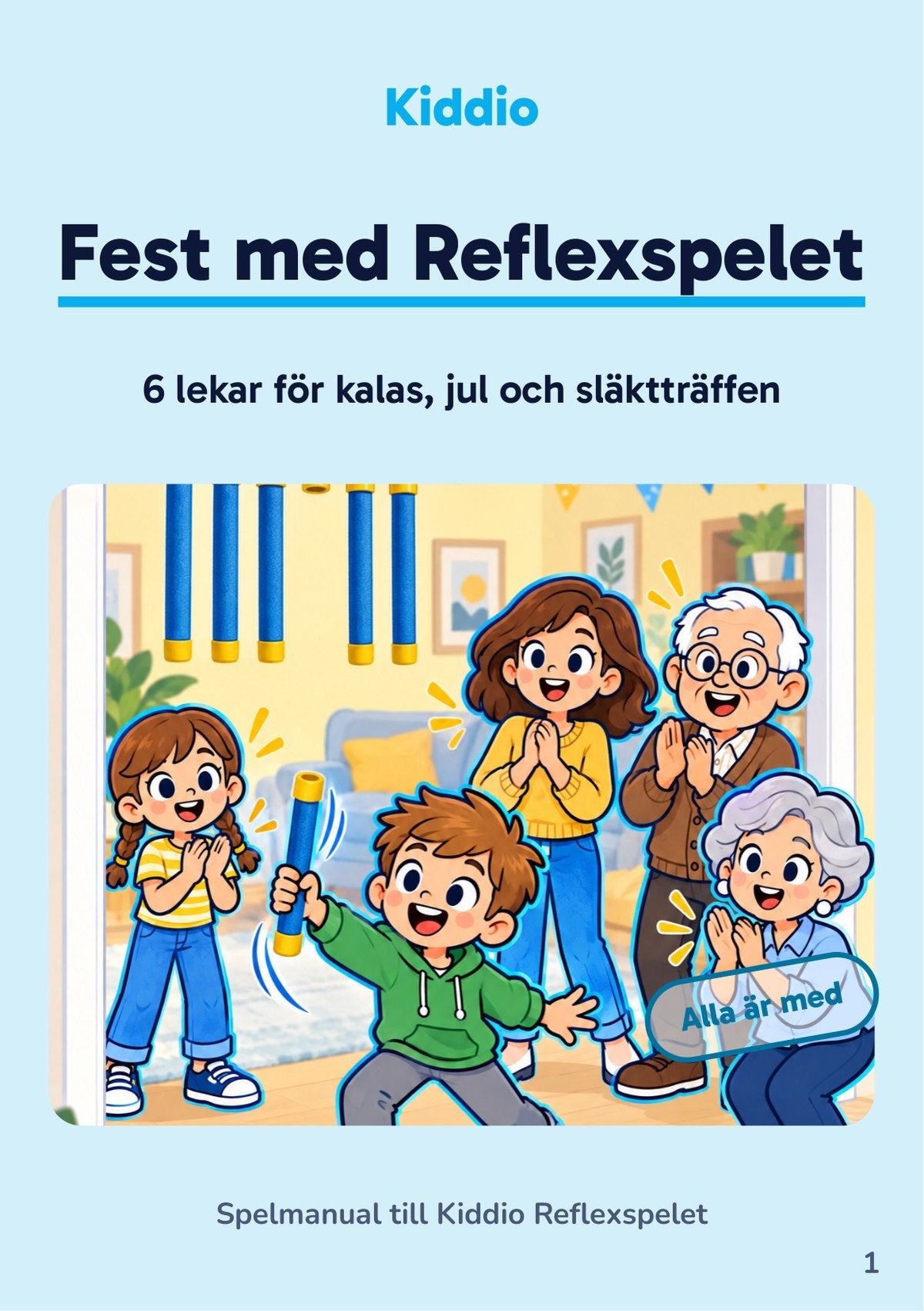 Omslaget till spelmanualen Fest med Reflexspelet