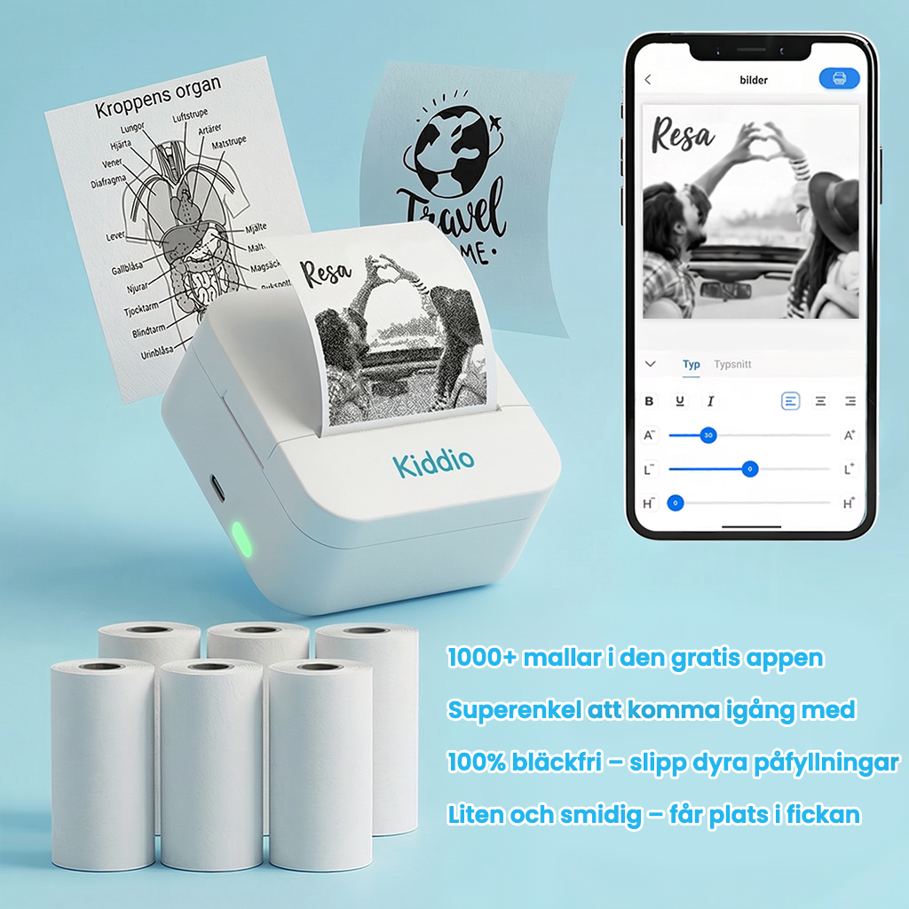 Printbuddy™ 3x Färgade Pappersrullar